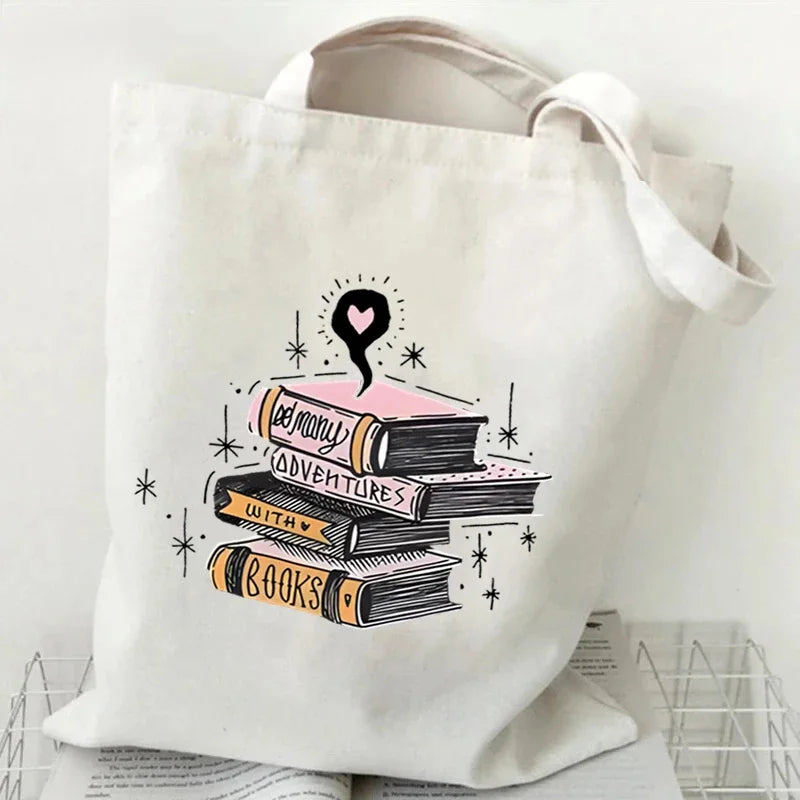 Just a Girl Who Loves Books – Vintage Rose Canvas Tote Bag for Book Lovers