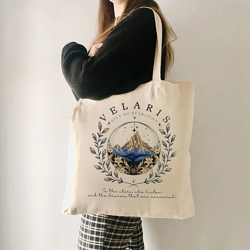 ACOTAR Velaris Tote Bag – Trendy Canvas Shoulder Bag for Everyday Carry