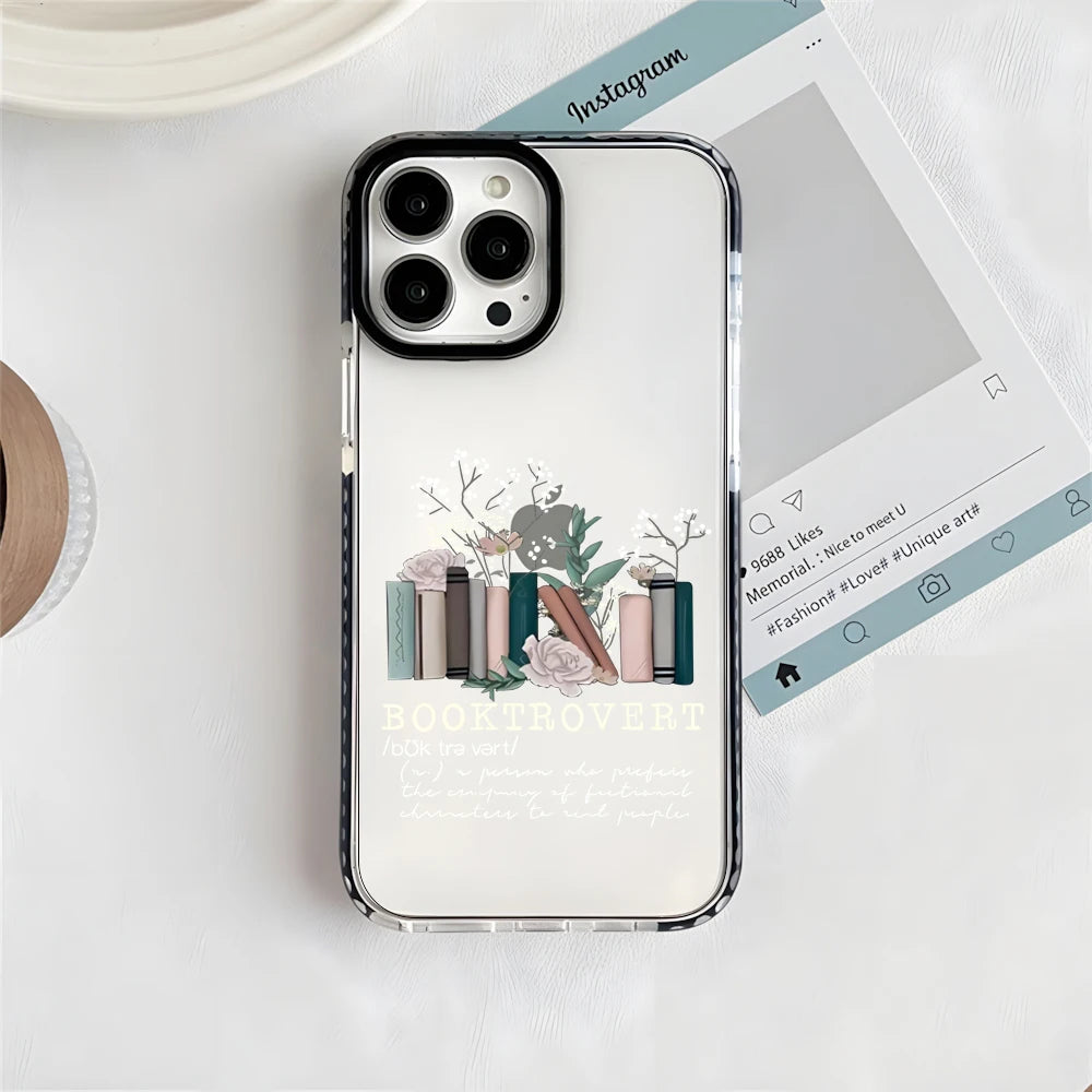 Booktrovert Clear iPhone Case – Shockproof Soft Cover Compatible with iPhone 7 to 16 Pro Max