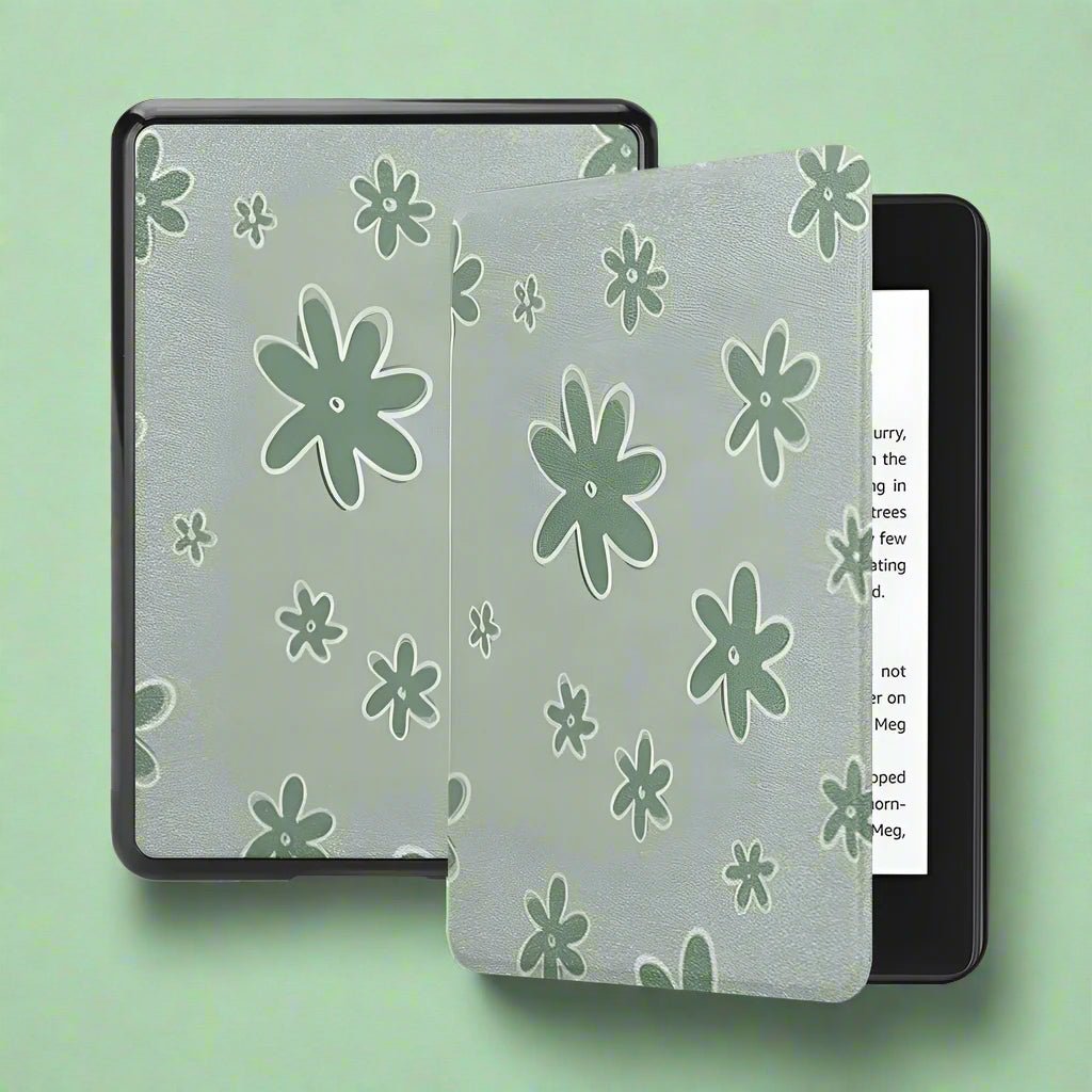 Delicate Floral Kindle Case – Fits Kindle Paperwhite (12th, 11th, 10th Gen) and Kindle Basic (11th, 10th Gen) – Faux Leather