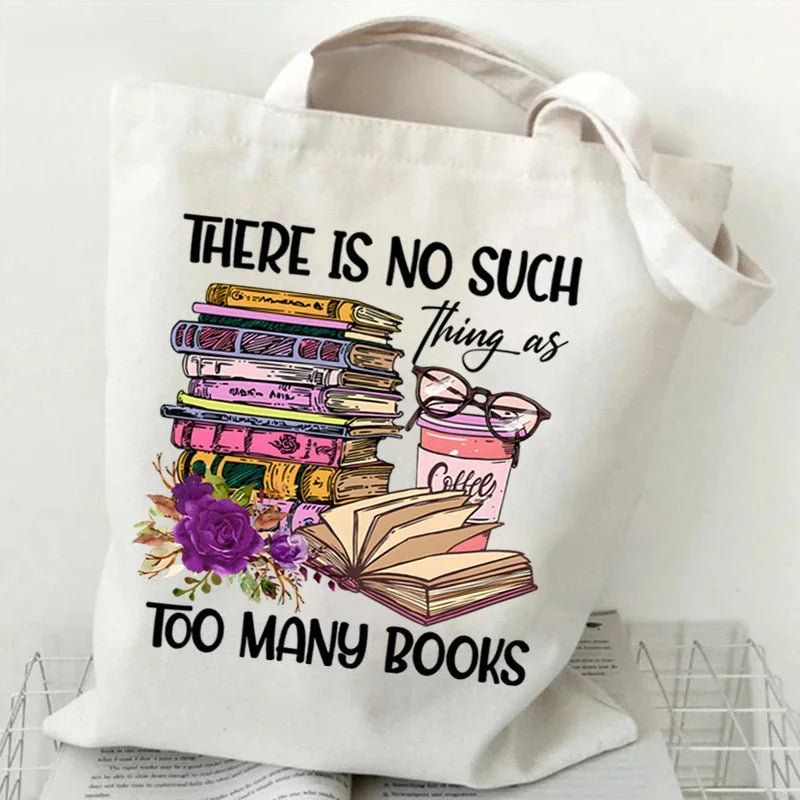 Just a Girl Who Loves Books – Vintage Rose Canvas Tote Bag for Book Lovers