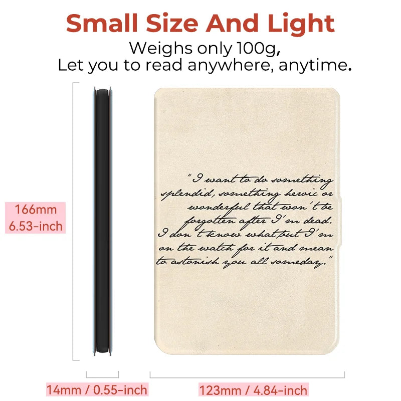 Jane Austen-Inspired Kobo Clara Case – 6-Inch Magnetic TPU Cover with Auto Wake/Sleep (Pride & Prejudice, Sense & Sensibility, Emma & More)