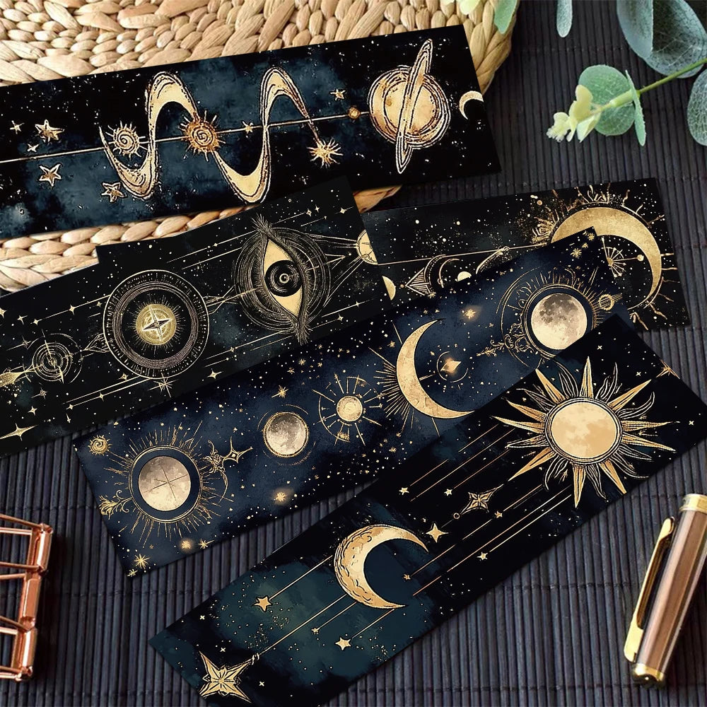 Set of 30 Mystical Celestial Bookmarks – Moons, Suns & Stars for Dreamy Reading Moments
