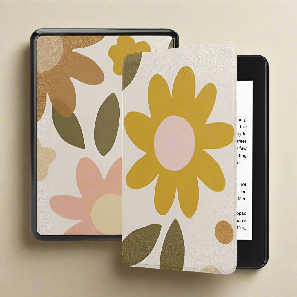 Delicate Floral Kindle Case – Fits Kindle Paperwhite (12th, 11th, 10th Gen) and Kindle Basic (11th, 10th Gen) – Faux Leather