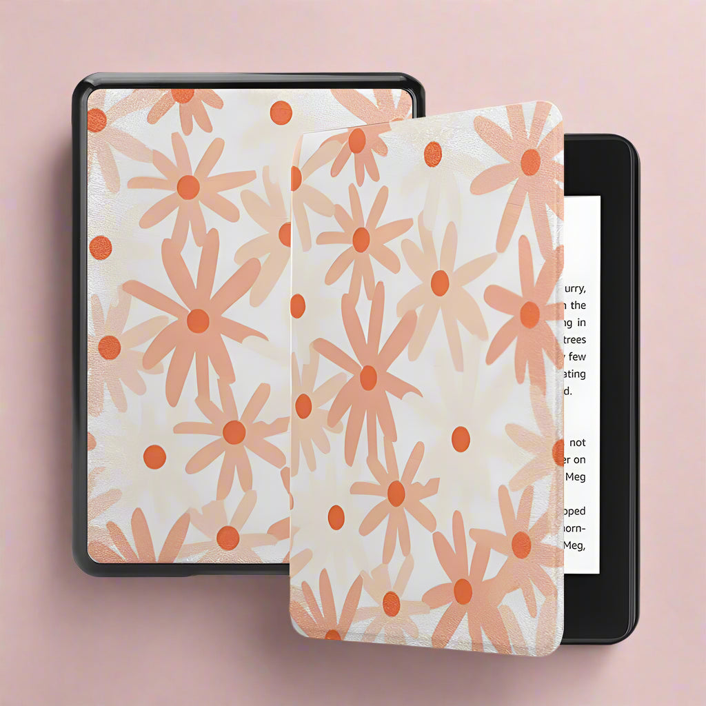 Delicate Floral Kindle Case – Fits Kindle Paperwhite (12th, 11th, 10th Gen) and Kindle Basic (11th, 10th Gen) – Faux Leather