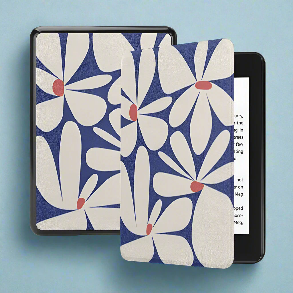 Delicate Floral Kindle Case – Fits Kindle Paperwhite (12th, 11th, 10th Gen) and Kindle Basic (11th, 10th Gen) – Faux Leather