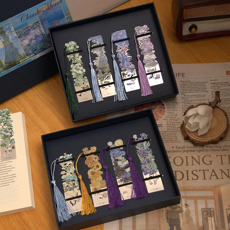 Aesthetic Floral Paintings Metal Bookmarks