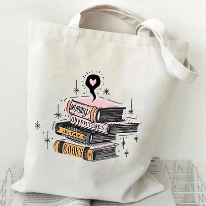 Just a Girl Who Loves Books – Vintage Rose Canvas Tote Bag for Book Lovers