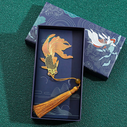 Luxury Nature-Inspired Brass Bookmarks – Delicate Designs with Tassels (Dragonfly, Clover, Koi, Flowers & More)