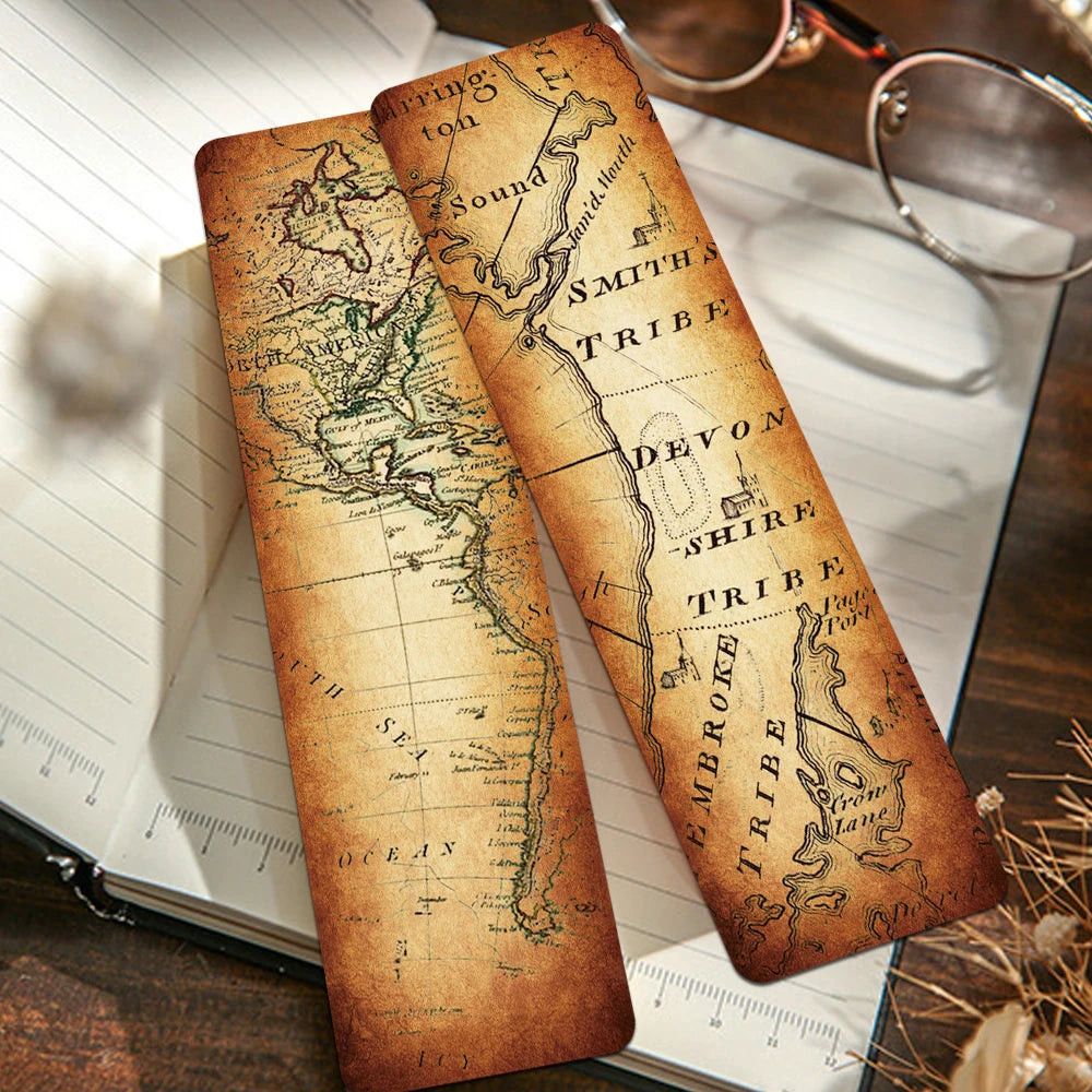 Set of 30 Vintage Map Bookmarks – Antique-Style Page Markers for Books ...