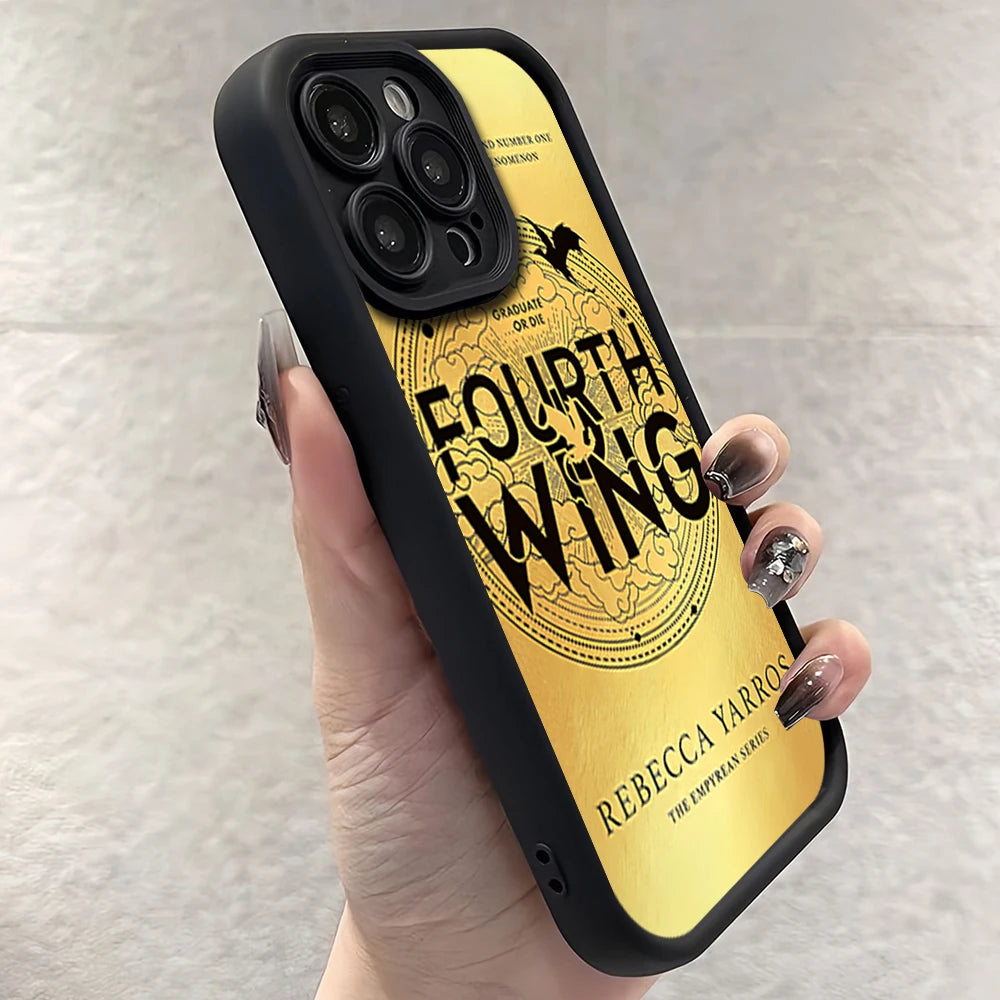 Fourth Wing & Iron Flame iPhone Case – Shockproof Silicone Cover with Lens Protection (Compatible with iPhone 11-16 Pro Max/Plus)