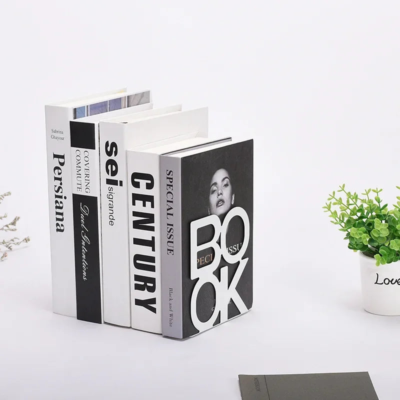 “BOOK” Iron Bookend – Stylish Decorative Shelf Holder for Readers, Home & Office