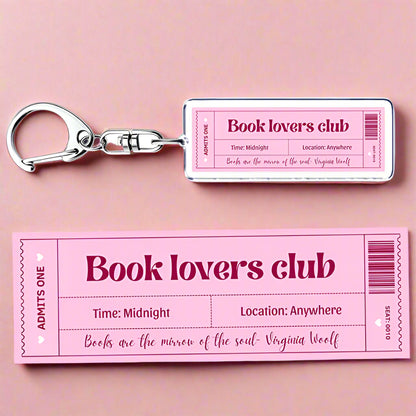 Funny Bookworm Keychains – Stainless Steel and Acrylic Keyrings for Book Lovers