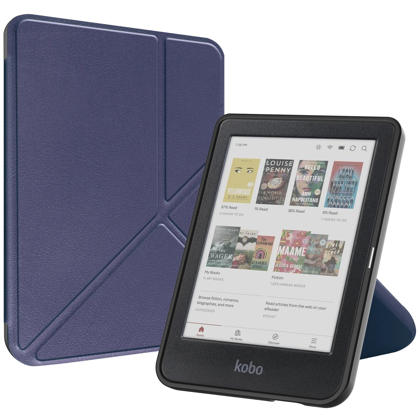 Kobo Clara Colour/BW/2E Smart Folio Case – Multi-Folding Stand, Magnetic Cover, Auto Sleep/Wake, Shockproof Protection