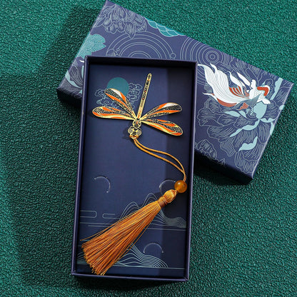Luxury Nature-Inspired Brass Bookmarks – Delicate Designs with Tassels (Dragonfly, Clover, Koi, Flowers & More)