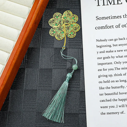 Luxury Nature-Inspired Brass Bookmarks – Delicate Designs with Tassels (Dragonfly, Clover, Koi, Flowers & More)