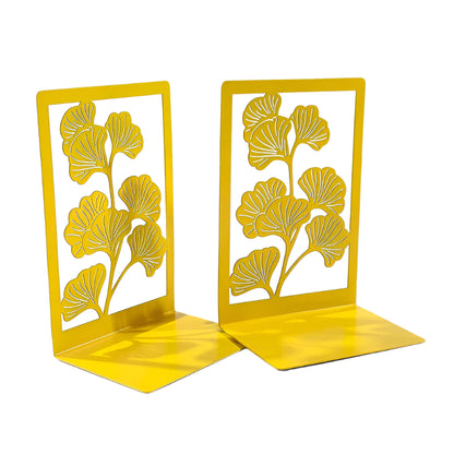 Delicate Ginkgo Leaf Bookends – Stylish Metal Design for Book Lovers