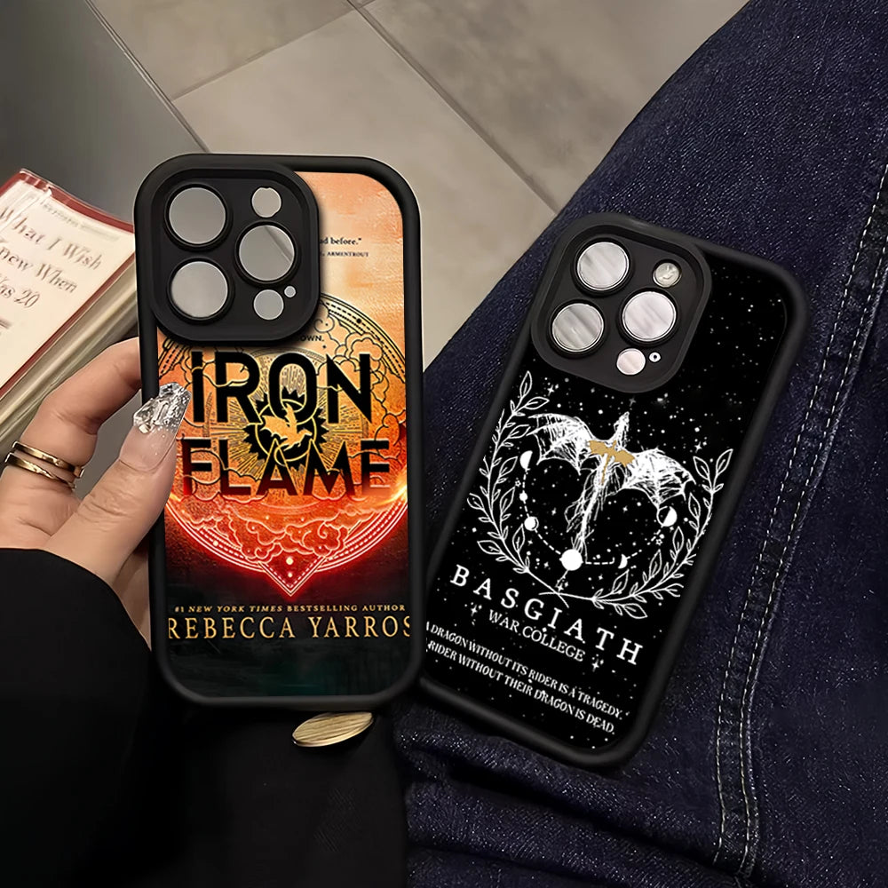 Fourth Wing & Iron Flame iPhone Case – Shockproof Silicone Cover with Lens Protection (Compatible with iPhone 11-16 Pro Max/Plus)