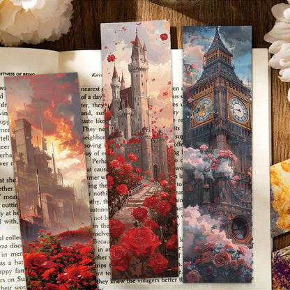 Set of 30 Fantasy Rose Castle Bookmarks – Aesthetic Page Markers for Readers, Students & Book Clubs