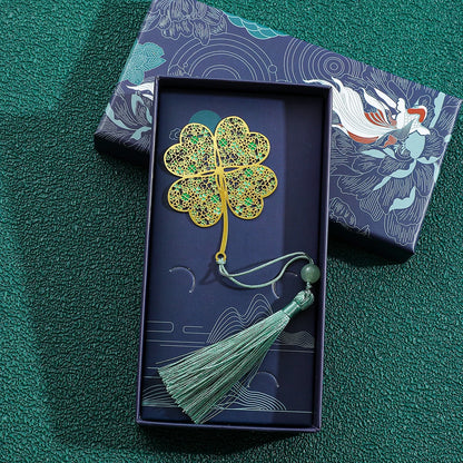 Luxury Nature-Inspired Brass Bookmarks – Delicate Designs with Tassels (Dragonfly, Clover, Koi, Flowers & More)