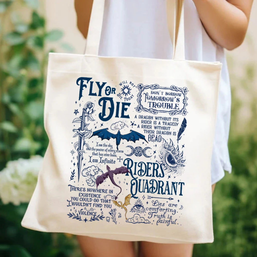 Basgiath War College Fourth Wing Tote Bag – Stylish Bookworm Handbag for Readers