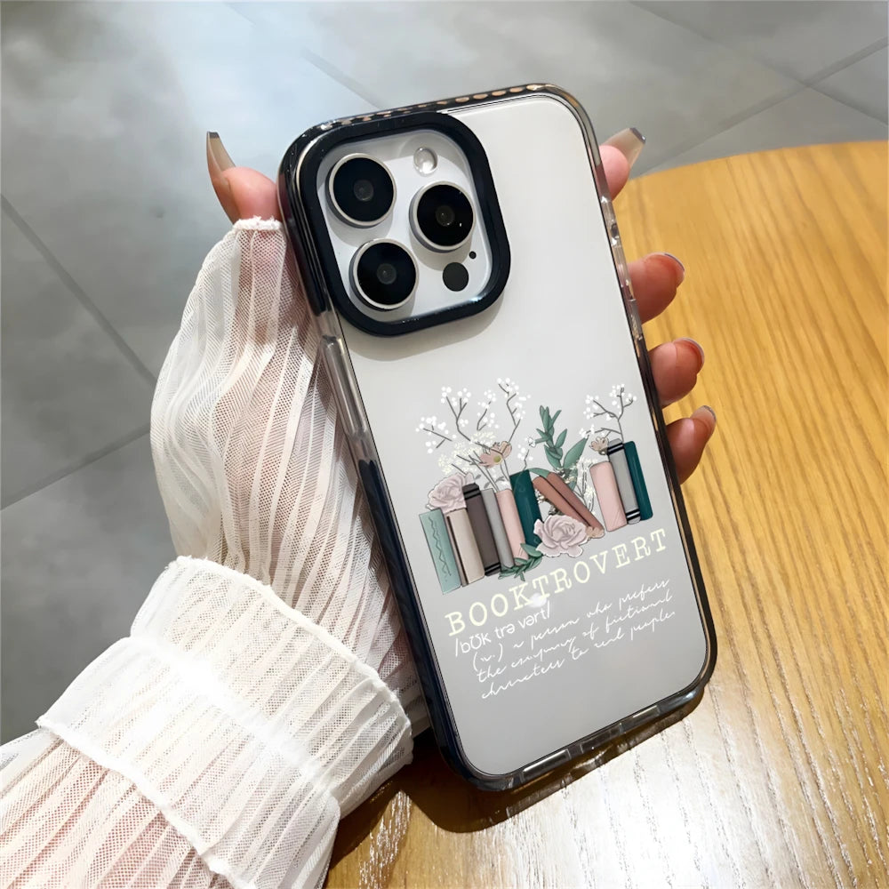 Booktrovert Clear iPhone Case – Shockproof Soft Cover Compatible with iPhone 7 to 16 Pro Max