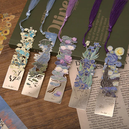 Aesthetic Floral Paintings Metal Bookmarks