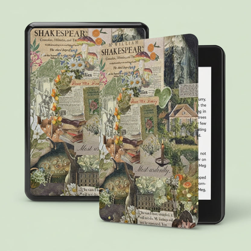 Literary Scrapbook Kindle Case – Fits Kindle Basic (10th–11th Gen), Paperwhite (10th–12th Gen) & Oasis (9th–10th Gen)