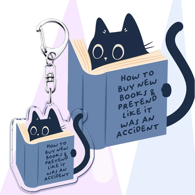 Funny Bookworm Keychains – Stainless Steel and Acrylic Keyrings for Book Lovers