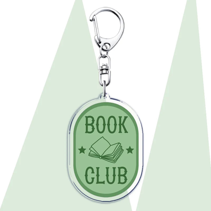 Funny Bookworm Keychains – Stainless Steel and Acrylic Keyrings for Book Lovers