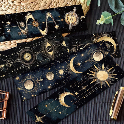 Set of 30 Mystical Celestial Bookmarks – Moons, Suns & Stars for Dreamy Reading Moments