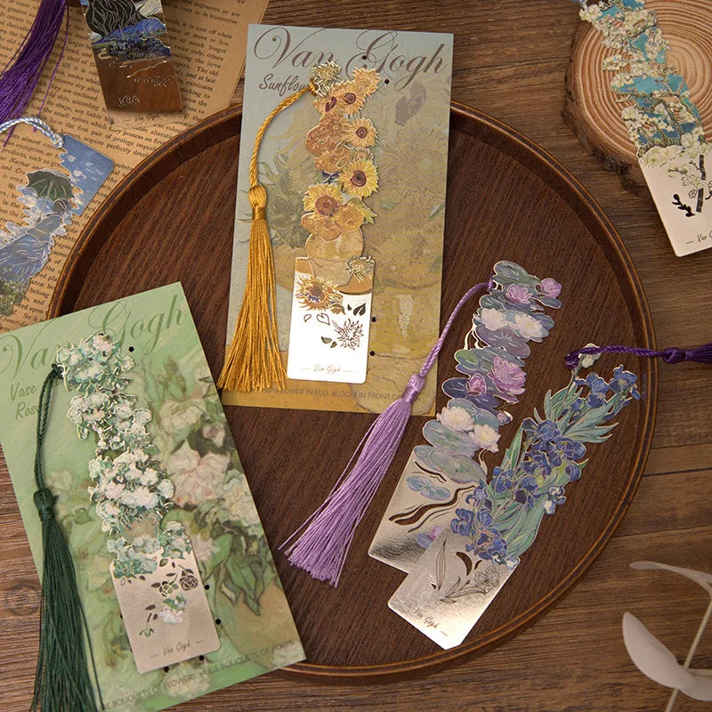 Aesthetic Floral Paintings Metal Bookmarks