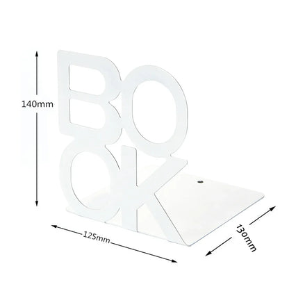 “BOOK” Iron Bookend – Stylish Decorative Shelf Holder for Readers, Home & Office