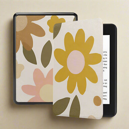 Delicate Floral Kindle Case – Fits Kindle Paperwhite (12th, 11th, 10th Gen) and Kindle Basic (11th, 10th Gen) – Faux Leather