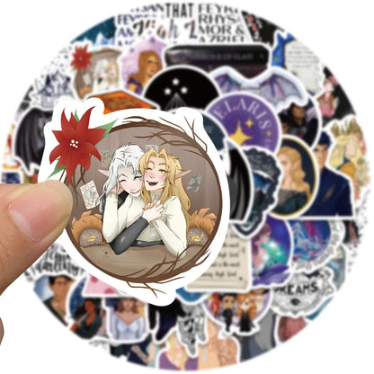50pcs ACOTAR Stickers – Waterproof Bookish Decals for Laptops, Skateboards, Guitars & DIY Crafts