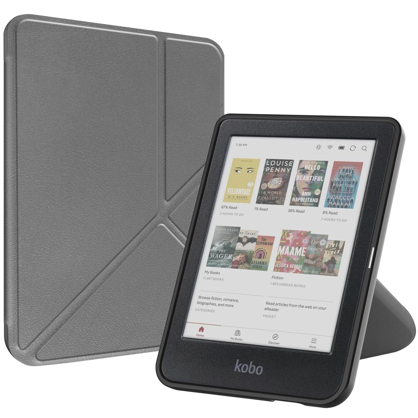 Kobo Clara Colour/BW/2E Smart Folio Case – Multi-Folding Stand, Magnetic Cover, Auto Sleep/Wake, Shockproof Protection