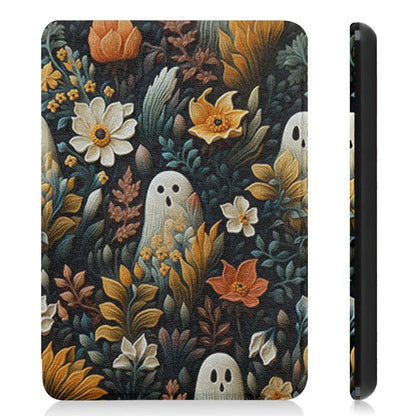 Floral & Gothic Skeleton Kindle Case – Fits Kindle Basic, Paperwhite & Oasis (7th-12th Gen) – Faux Leather