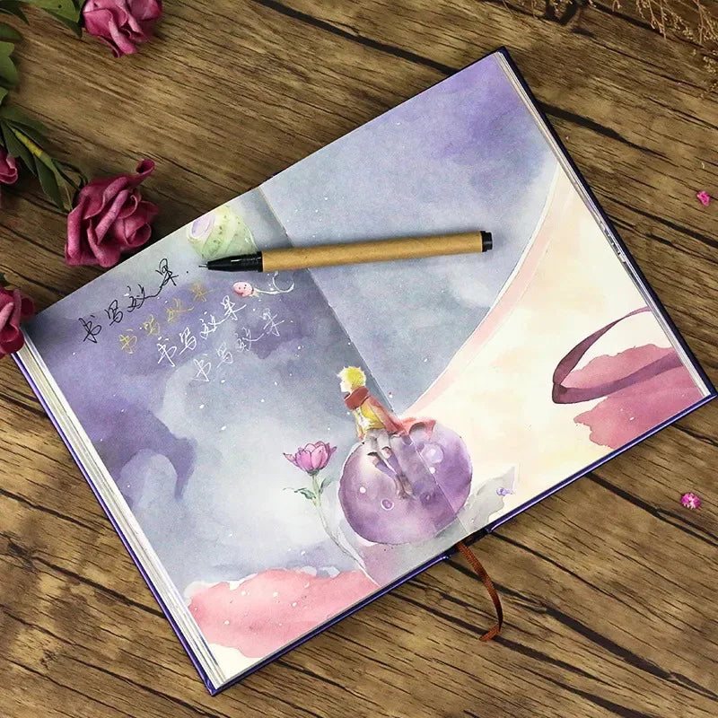 Little Prince–Inspired Hardcover Notebook – B6 Illustrated Diary with 128 Full-Colour Pages