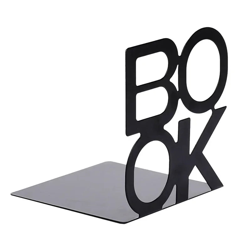 “BOOK” Iron Bookend – Stylish Decorative Shelf Holder for Readers, Home & Office