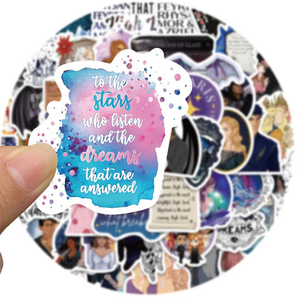 50pcs ACOTAR Stickers – Waterproof Bookish Decals for Laptops, Skateboards, Guitars & DIY Crafts